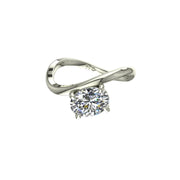 Solitaire diamant naturel ovale 1.00 carat or blanc Raffaella